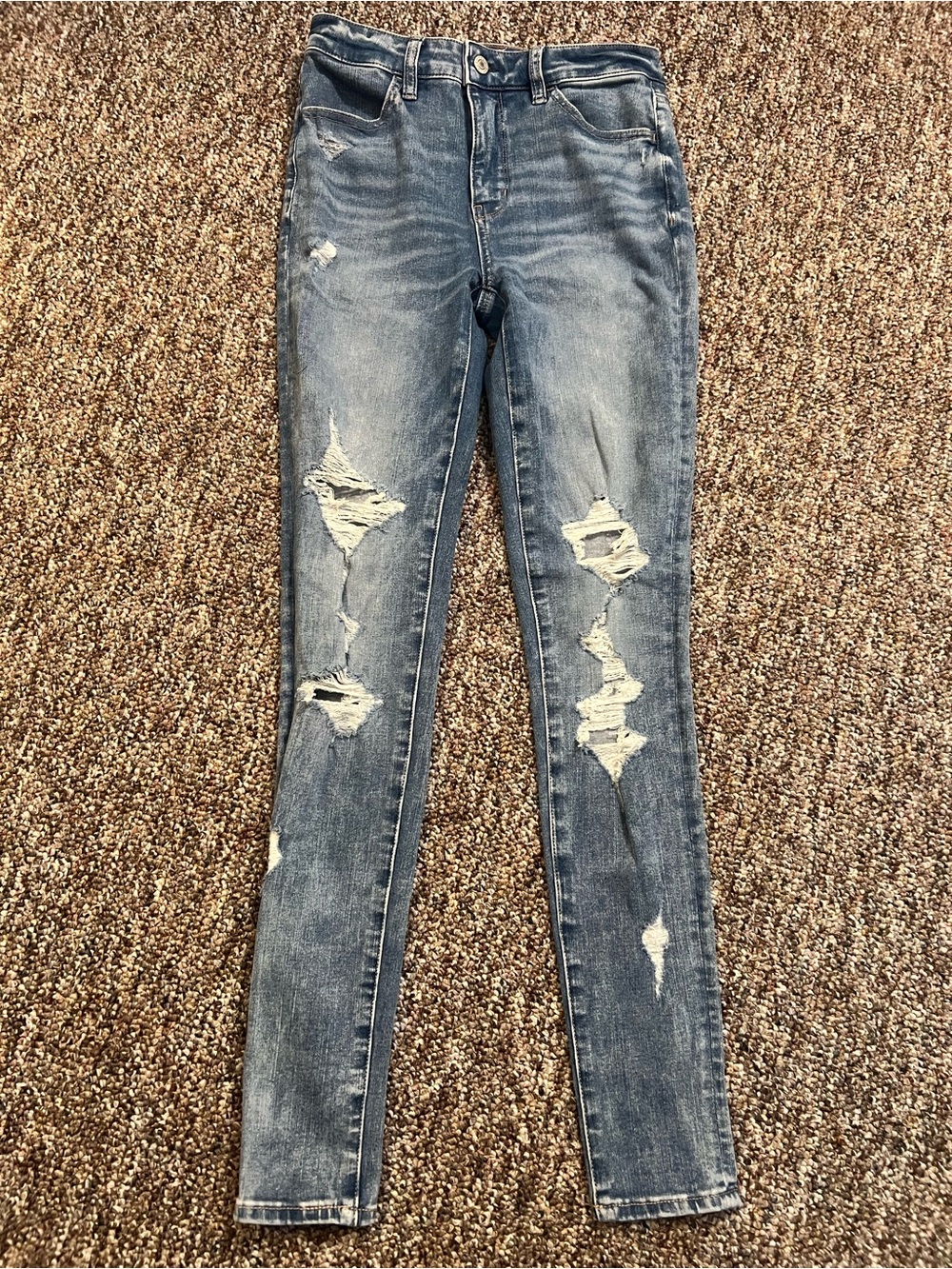 American Eagle Women's Distressed The Dream Jean Skinny Ankle Jeans Size 2R New